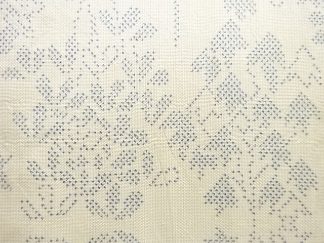 JAPANESE KIMONO / ANTIQUE HITOE KIMONO / SILK / OSHIMA TSUMUGI (5 maruki) / WOVEN FLOWER